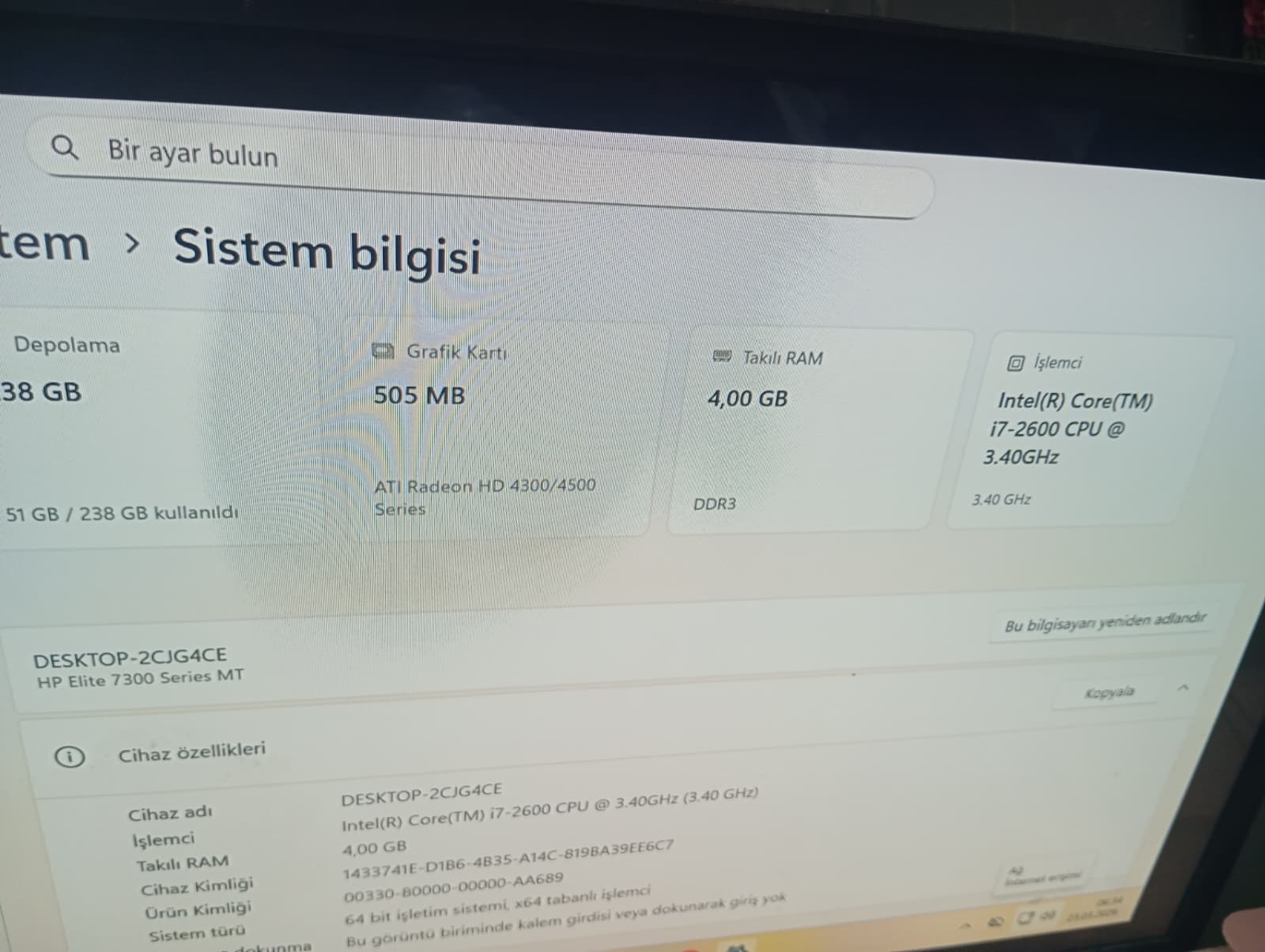 Intel i7-2600 / 8 GB RAM / 256 GB Sıfır SSD Masaüstü Bilgisayar 7 Intel i7-2600 / 8 gb ram / 256 gb sıfır ssd masaüstü bilgisayar - görsel 7